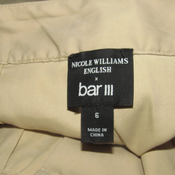 Nicole Williams English x Bar IIII Pleated Wide Leg Relaxed Tan Pants Size 6 - Picture 5 of 5